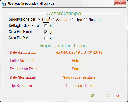 Impostazione Stampa Impostazione Stampa